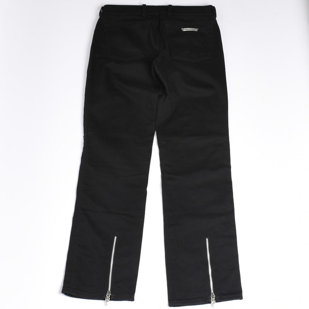 極美品 CHROME HEARTS クロムハーツ FLEURKNEE DNM PANTS フレアニー デニムパンツ ジーンズ サイズ31×31 ダガージップ 中古 4a001540