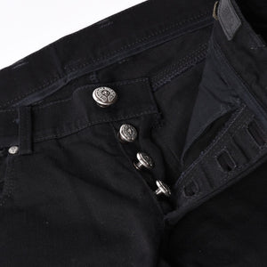 Very good condition CHROME HEARTS FLEURKNEE DNM PANTS Flare knee denim pants jeans size 31×31 dagger zip used 4a001540