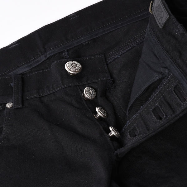Very good condition CHROME HEARTS FLEURKNEE DNM PANTS Flare knee denim pants jeans size 31×31 dagger zip used 4a001540