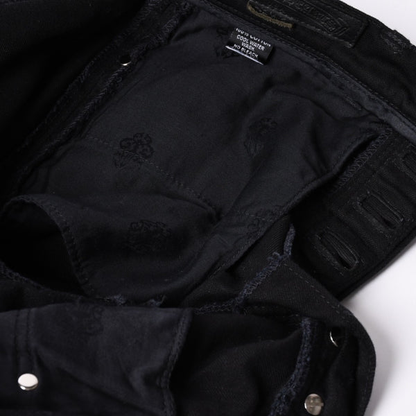 Very good condition CHROME HEARTS FLEURKNEE DNM PANTS Flare knee denim pants jeans size 31×31 dagger zip used 4a001540