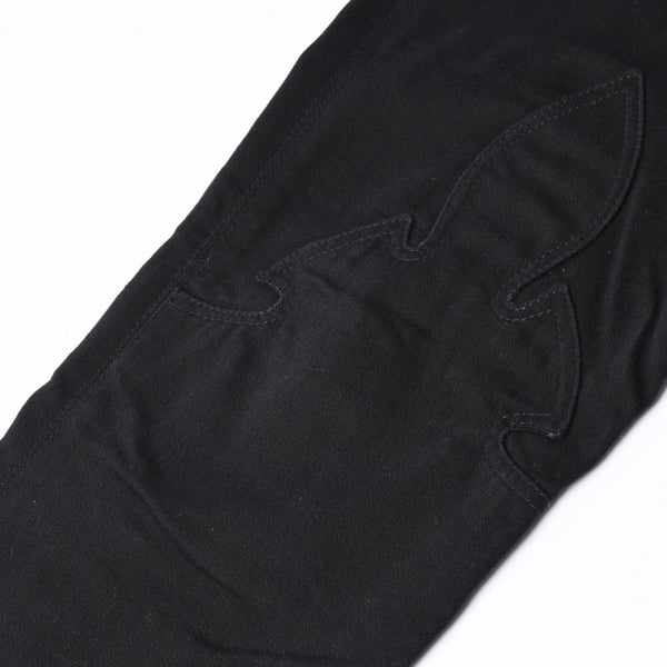 Very good condition CHROME HEARTS FLEURKNEE DNM PANTS Flare knee denim pants jeans size 31×31 dagger zip used 4a001540