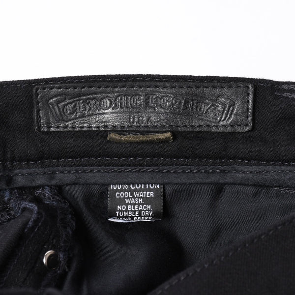 Very good condition CHROME HEARTS FLEURKNEE DNM PANTS Flare knee denim pants jeans size 31×31 dagger zip used 4a001540