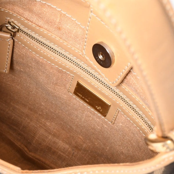 FENDI フェンディ Shoulder Bag ショルダーバッグ ズッカ キャンバス レザー ブラウン ベージュ ゴールド 24088BR234038 美品 中古 4a001143
