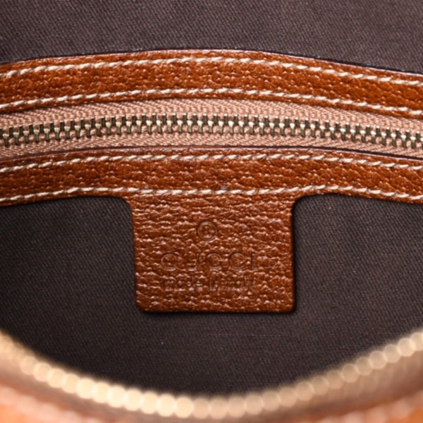 Very Good Condition GUCCI Bamboo Shoulder Bag GG Canvas 137383 Beige Brown Used 4a001161