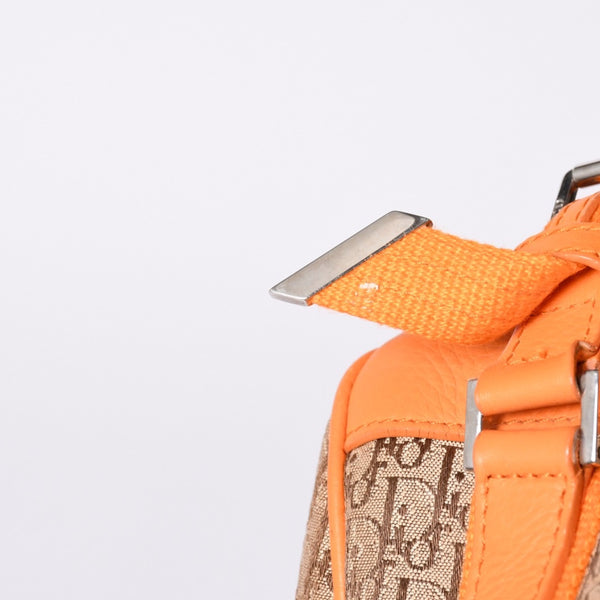 Christian Dior Handbag Mini Boston Bag 07-BO-0095 Orange Brown Good Condition Used 4a001167