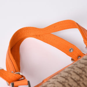 Christian Dior Handbag Mini Boston Bag 07-BO-0095 Orange Brown Good Condition Used 4a001167