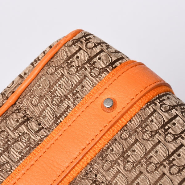 Christian Dior Handbag Mini Boston Bag 07-BO-0095 Orange Brown Good Condition Used 4a001167