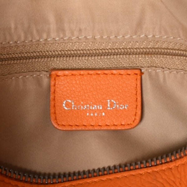Christian Dior Handbag Mini Boston Bag 07-BO-0095 Orange Brown Good Condition Used 4a001167