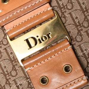 極美品 Christian Dior クリスチャンディオール 月見 ホーボー ワンショルダーバッグ オブリーク柄 ストリートシック ブラウン 中古 4a001671