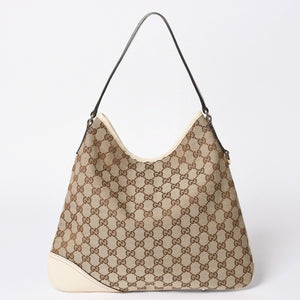 GUCCI グッチ GGキャンバス ニューブリット レザー ショルダーバッグ トートバッグ 169947 美品 中古 4a001655
