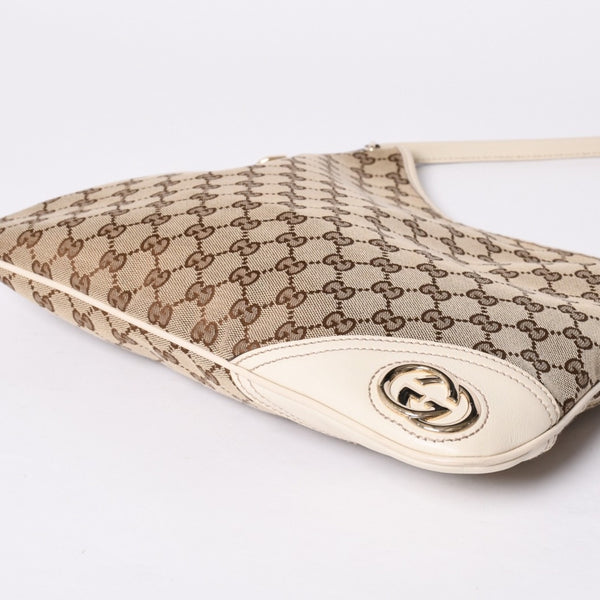GUCCI グッチ GGキャンバス ニューブリット レザー ショルダーバッグ トートバッグ 169947 美品 中古 4a001655