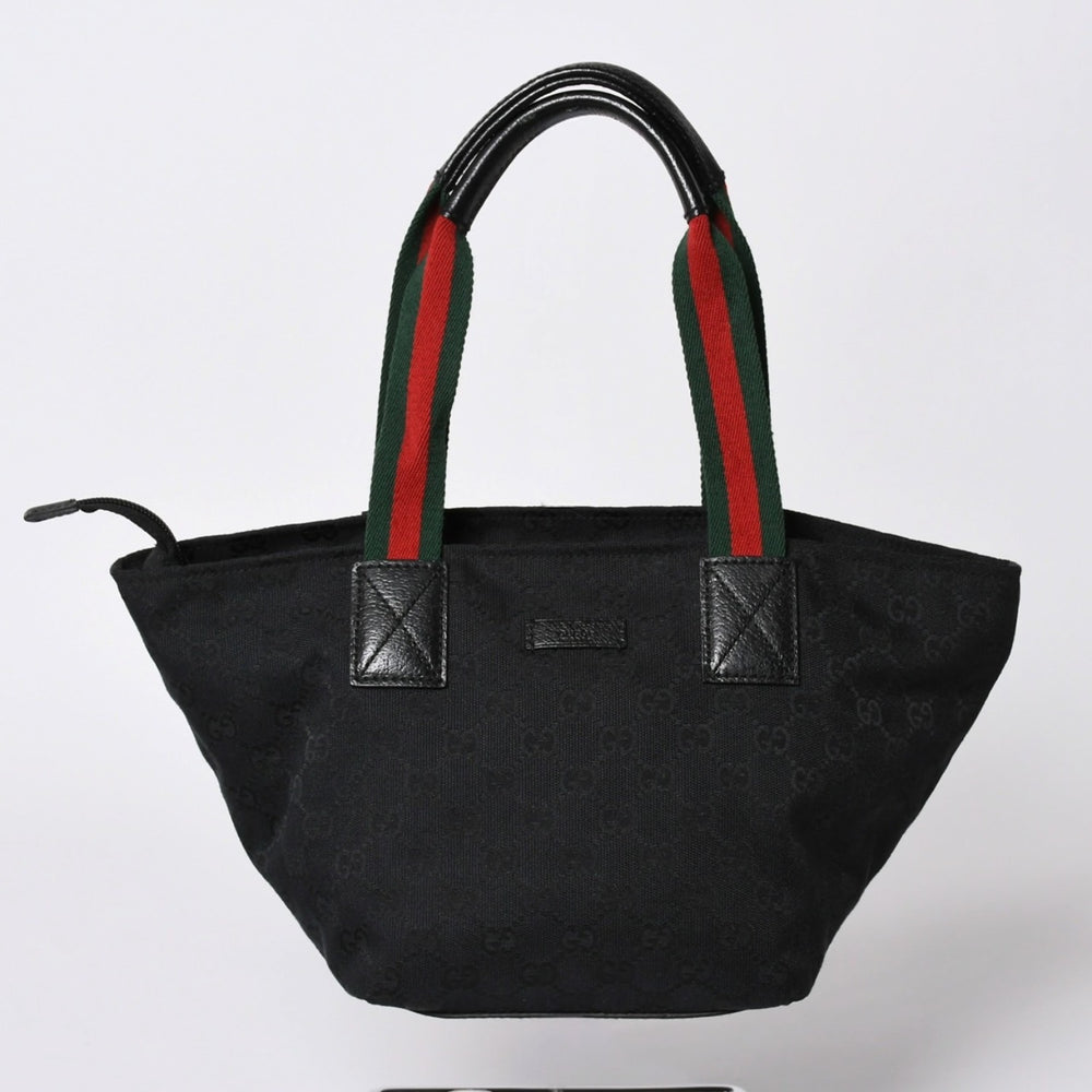 GUCCI グッチ シェリーライン Hand Bag ハンドバッグ GGキャンバス 131228 Black ブラック 美品 中古 4a001658