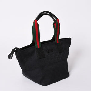 GUCCI グッチ シェリーライン Hand Bag ハンドバッグ GGキャンバス 131228 Black ブラック 美品 中古 4a001658