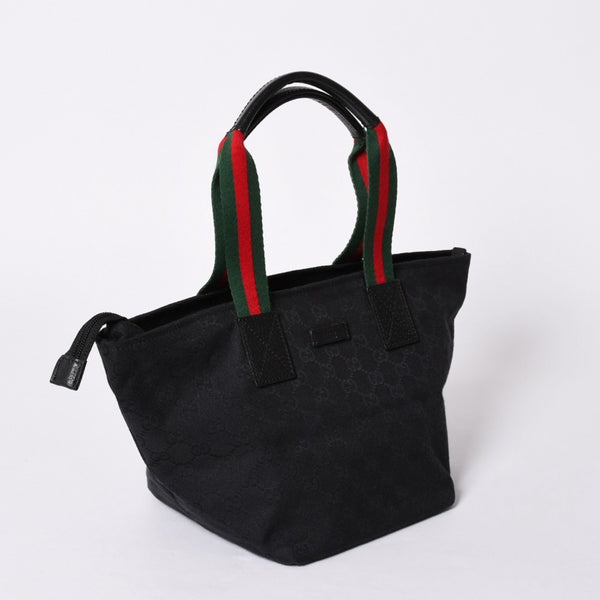 GUCCI グッチ シェリーライン Hand Bag ハンドバッグ GGキャンバス 131228 Black ブラック 美品 中古 4a001658