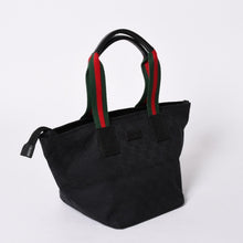 画像をギャラリービューアに読み込む, GUCCI グッチ シェリーライン Hand Bag ハンドバッグ GGキャンバス 131228 Black ブラック 美品 中古 4a001658