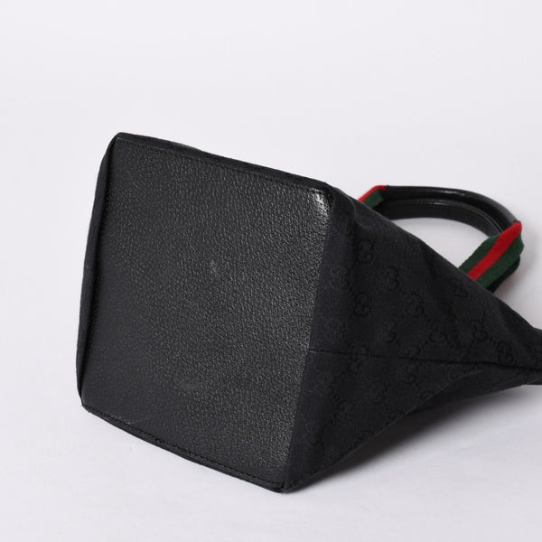 GUCCI グッチ シェリーライン Hand Bag ハンドバッグ GGキャンバス 131228 Black ブラック 美品 中古 4a001658