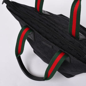 GUCCI グッチ シェリーライン Hand Bag ハンドバッグ GGキャンバス 131228 Black ブラック 美品 中古 4a001658