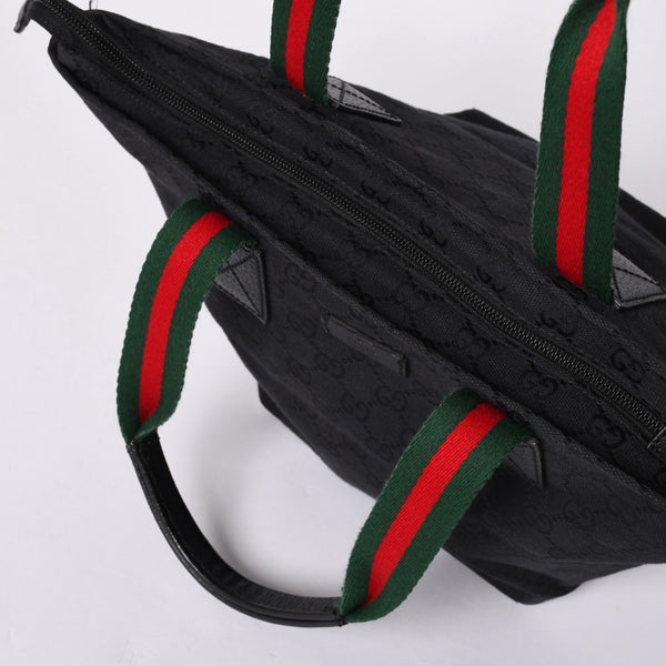 GUCCI グッチ シェリーライン Hand Bag ハンドバッグ GGキャンバス 131228 Black ブラック 美品 中古 4a001658