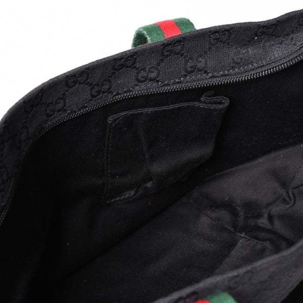 GUCCI グッチ シェリーライン Hand Bag ハンドバッグ GGキャンバス 131228 Black ブラック 美品 中古 4a001658