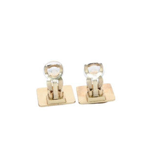 Very Good Condition CHANEL Earring Logo Turnlock Square Earrings Coco Mark Square Gold 02A clip-on earrings square CC 02A GD Good Condition Used 4a000626
