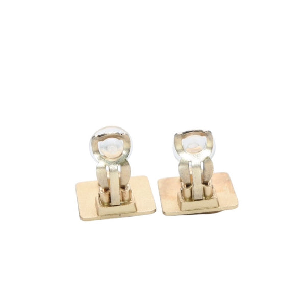 Very Good Condition CHANEL Earring Logo Turnlock Square Earrings Coco Mark Square Gold 02A clip-on earrings square CC 02A GD Good Condition Used 4a000626