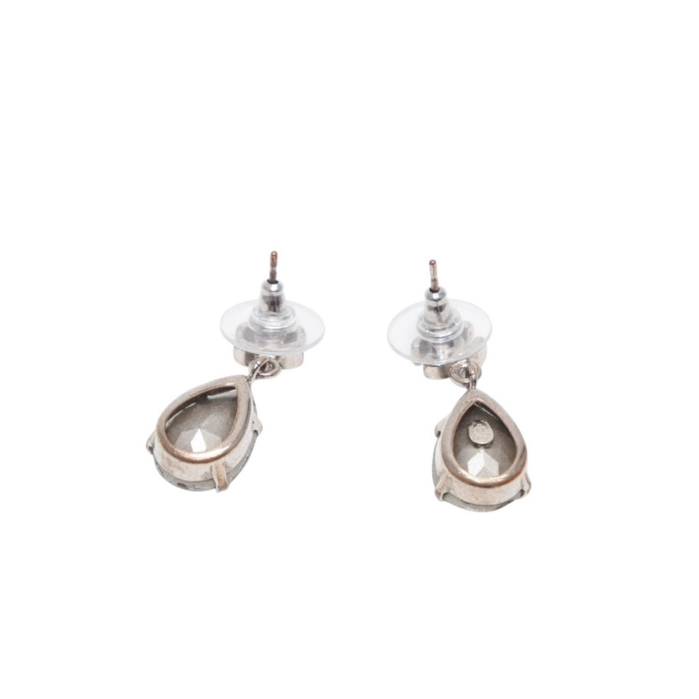Earrings here mark drop oval stone silver A13V engraved on one side earrings CC dangling oval stone A13V SV1 Good Condition Used 4a000633