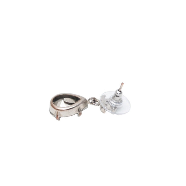 ピアス ココマーク ドロップ オーバルストーン シルバー A13V 刻印片側 earrings CC dangling oval stone A13V SV1 美品 中古 4a000633