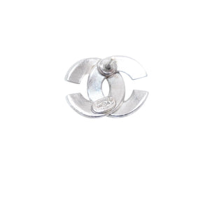 極美品 CHANEL シャネル ピアス ココマーク カーブ線 シルバー 00A 刻印片側 earrings CC curve Bar 00A SV 中古 4a000635