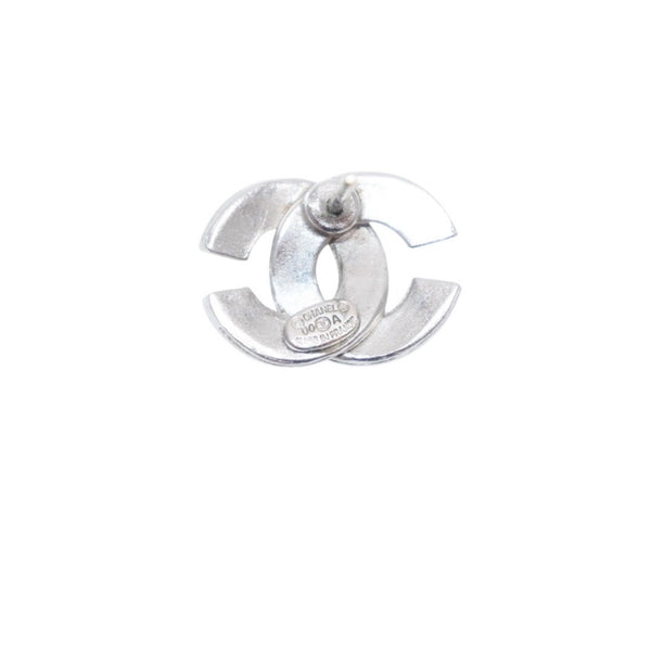 極美品 CHANEL シャネル ピアス ココマーク カーブ線 シルバー 00A 刻印片側 earrings CC curve Bar 00A SV 中古 4a000635