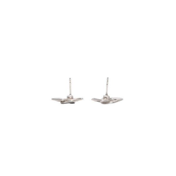 極美品 CHANEL シャネル ピアス ココマーク カーブ線 シルバー 00A 刻印片側 earrings CC curve Bar 00A SV 中古 4a000635