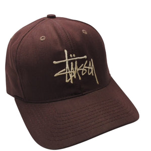 VINTAGE Vintage 90's OLD STUSY Old Stussy Baseball Cap Size M Stock Logo Brown Good Condition Used 4a001505