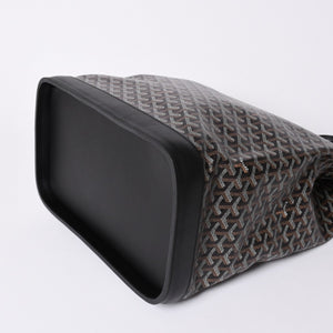 Very Good Condition GOYARD Handbag Boston Bag Steamer Black Black/PVC/Leather Good Condition Used 4a001262