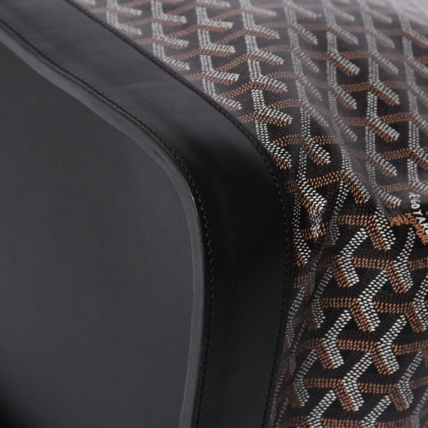 Very Good Condition GOYARD Handbag Boston Bag Steamer Black Black/PVC/Leather Good Condition Used 4a001262