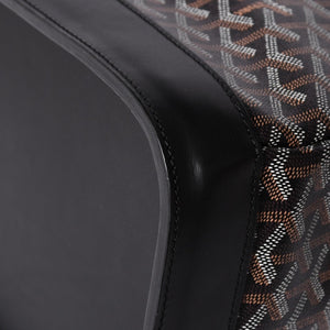 Very Good Condition GOYARD Handbag Boston Bag Steamer Black Black/PVC/Leather Good Condition Used 4a001262