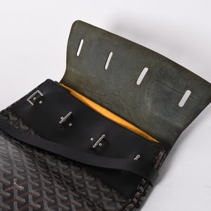 Very Good Condition GOYARD Handbag Boston Bag Steamer Black Black/PVC/Leather Good Condition Used 4a001262