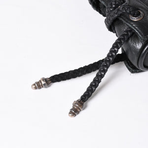 Very Good Condition CHROME HEARTS JJ DEAN Small JJ Dean Handbag Leather Riders Silver 925 Black Used 4a001516