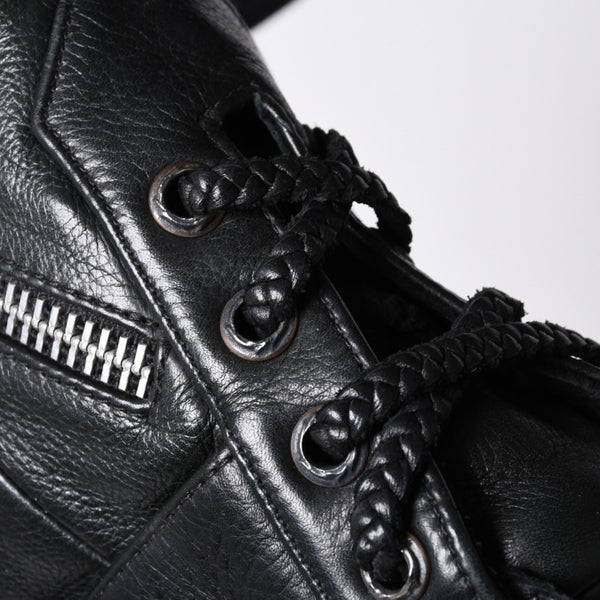 Very Good Condition CHROME HEARTS JJ DEAN Small JJ Dean Handbag Leather Riders Silver 925 Black Used 4a001516