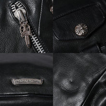 画像をギャラリービューアに読み込む, 極美品 CHROME HEARTS クロムハーツ JJ DEAN スモール JJディーン ハンドバッグ レザーライダース シルバ−925 ブラック 中古 4a001516