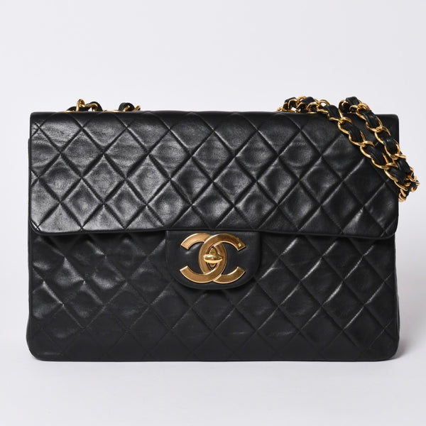 CHANEL CHANEL Deca Matelasse 33 S Flap W Chain Shoulder Bag Coco Mark Lambskin Black Good Condition Used 4a001632