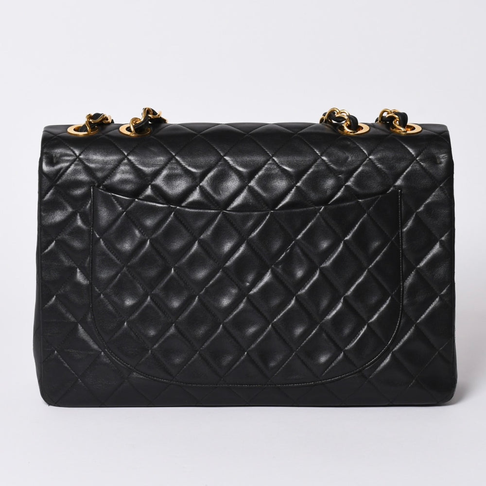 CHANEL CHANEL Deca Matelasse 33 S Flap W Chain Shoulder Bag Coco Mark Lambskin Black Good Condition Used 4a001632
