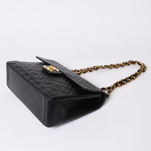 画像をギャラリービューアに読み込む, CHANEL シャネル デカマトラッセ33 Sフラップ Wチェーンショルダーバッグ ココマーク ラムスキン ブラック 美品 中古 4a001632
