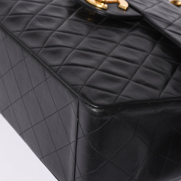 CHANEL CHANEL Deca Matelasse 33 S Flap W Chain Shoulder Bag Coco Mark Lambskin Black Good Condition Used 4a001632