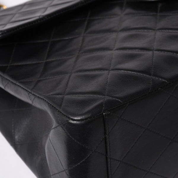 CHANEL CHANEL Deca Matelasse 33 S Flap W Chain Shoulder Bag Coco Mark Lambskin Black Good Condition Used 4a001632