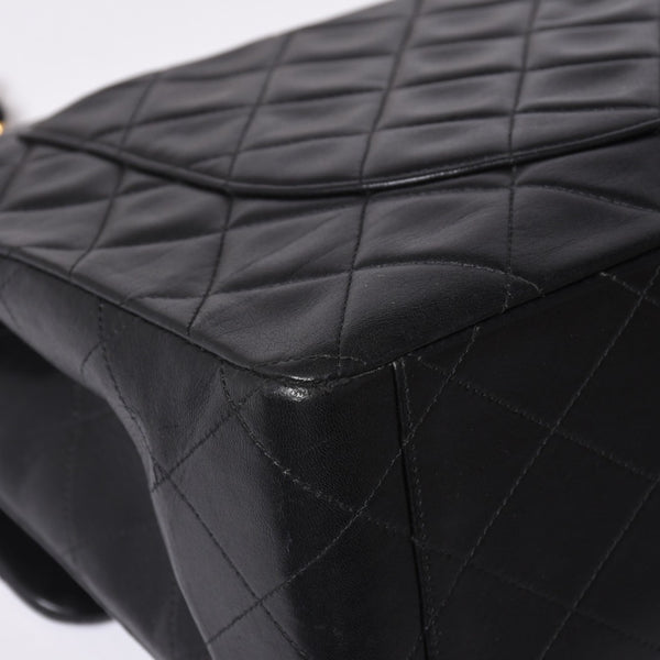 CHANEL CHANEL Deca Matelasse 33 S Flap W Chain Shoulder Bag Coco Mark Lambskin Black Good Condition Used 4a001632