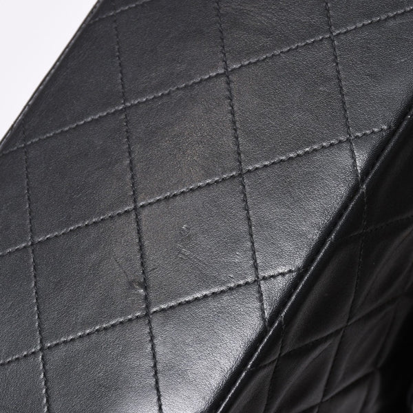 CHANEL CHANEL Deca Matelasse 33 S Flap W Chain Shoulder Bag Coco Mark Lambskin Black Good Condition Used 4a001632