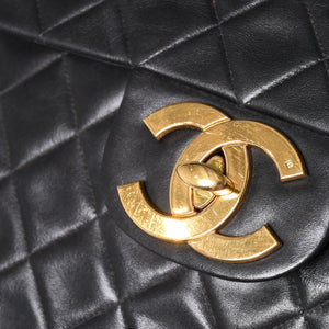 CHANEL CHANEL Deca Matelasse 33 S Flap W Chain Shoulder Bag Coco Mark Lambskin Black Good Condition Used 4a001632
