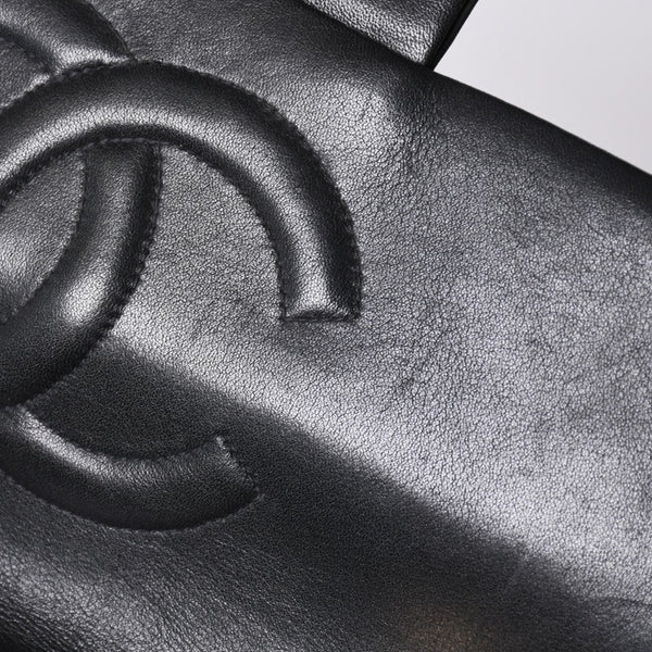 CHANEL CHANEL Deca Matelasse 33 S Flap W Chain Shoulder Bag Coco Mark Lambskin Black Good Condition Used 4a001632