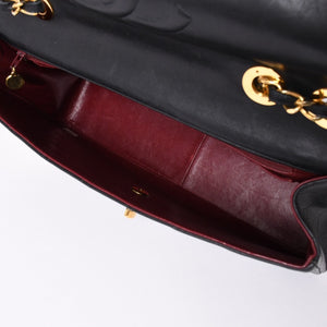 CHANEL CHANEL Deca Matelasse 33 S Flap W Chain Shoulder Bag Coco Mark Lambskin Black Good Condition Used 4a001632