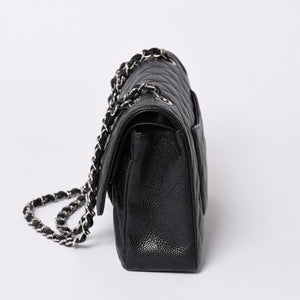 Very good condition CHANEL Matelasse 25 W flap W chain shoulder bag 18th series caviar skin silver hardware used 4a001701