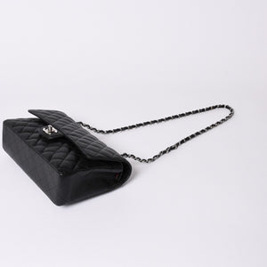 Very good condition CHANEL Matelasse 25 W flap W chain shoulder bag 18th series caviar skin silver hardware used 4a001701